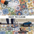thumbnail image 4 of Vintage Mediterranean Outdoor Rug 5x8 Ft, Non Slip Washable Area Rug, Blue and Yellow Tiles Texture Patio Rugs Carpet Runner, Large Floor Mat for Indoor/Outdoor Deck Porch Camping, 4 of 8