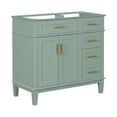 thumbnail image 2 of [Cabinet Only] 36" Bathroom Vanity with Featuring Two Soft Close Doors and Four Drawers, Bathroom Cabinet with Solid Wooden Frame, Green(Sink not Included), 2 of 8