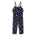 thumbnail image 2 of Odeerbi Toddler Floral Romper Kids Girls Summer Fashion 2025 Casual Printing Sleeveless Strap Jumpsuit Dark Blue, 2 of 4