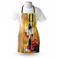 thumbnail image 3 of Wine Apron Tasty Wine on Wooden Barrel on Grape Plantation Countryside Harvest Rural Growth, Unisex Kitchen Bib Apron with Adjustable Neck for Cooking Baking Gardening, Orange Red Black, by Ambesonne, 3 of 3