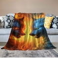 thumbnail image 2 of Nawypu  Wolf Gifts Blanket, Fire and Ice Wolf Blanket, Cool Wolf Gifts, Wolf Gifts for Men Boy Wolf Lovers, Wolf Birthday Gifts, Wolf, Plush Novelty Wolf Stuff, Blue Red Fire,, 2 of 6