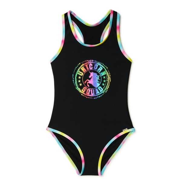 XOXO - XOXO Girls Foil Print Racer Back One-Piece Swimsuit, Sizes 4-16 ...