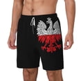 thumbnail image 5 of Mens Polish Flag White Eagle Swimming Trunks with Compression Liner Beach Quick Dry Swim Shorts, 5 of 6