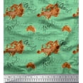 thumbnail image 1 of Soimoi Green Rayon Fabric Text & Europe Map Travel Print Fabric by the Yard 42 Inch Wide, 1 of 5