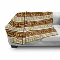 thumbnail image 3 of Retro Soft Flannel Fleece Throw Blanket, Greek Cultural Tribal Geometric Meanders Ornaments Design, Cozy Plush for Indoor and Outdoor Use, 70" x 90", Redwood Apricot, by Ambesonne, 3 of 6