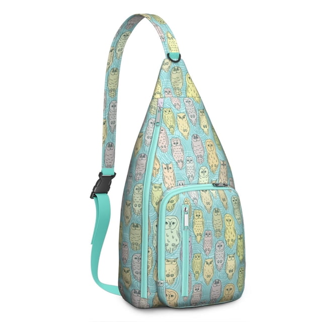 Owl Pattern Travel Sling Bag - Fashionable Crossbody Backpack with USB Charging Port, Perfect for Tech Essentials