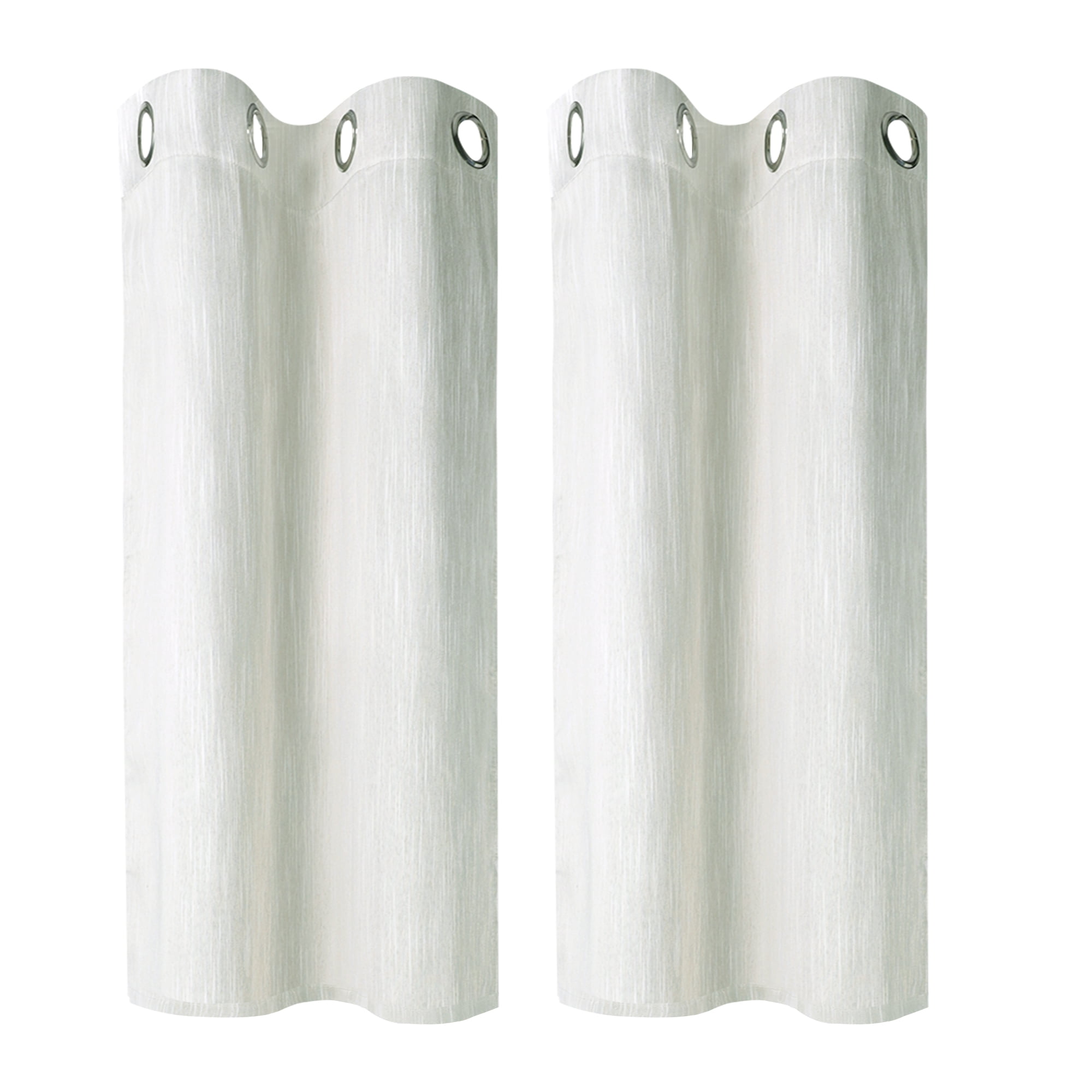 Unique Bargains 2 Panels Kitchen Linen Look Blackout Curtains Beige 29