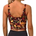thumbnail image 3 of Lsque Warm Forest Plants and Deer Printed Women'S Sports Bra, Compression, Moisture Wicking, High-Impact Sports Bra For Women,Supportive sports bra-Large, 3 of 9
