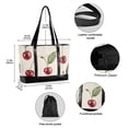 thumbnail image 2 of FORMRS Canvas Laptop Tote Bag for Women with 15.6" Computer Compartments Shoulder Handbag, Beige Cherry, 2 of 7