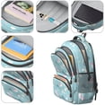 thumbnail image 4 of Unicorn and Narwhal Blue Pattern Backpack for School, Cute School Bag with Adjustable Shoulder Straps and Padded Back, 16.9"x12.6"x5.9", 4 of 5