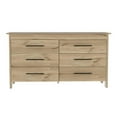 thumbnail image 5 of FM FURNITURE Luxor 6-Drawer Engineered Wood Double Dresser in Light Oak/White, 5 of 9