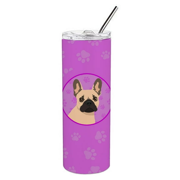 Carolines Treasures WDK1318TBL20 French Bulldog Fawn Design1 Stainless Steel 20 oz Skinny Tumbler Pink 20 oz multicolor