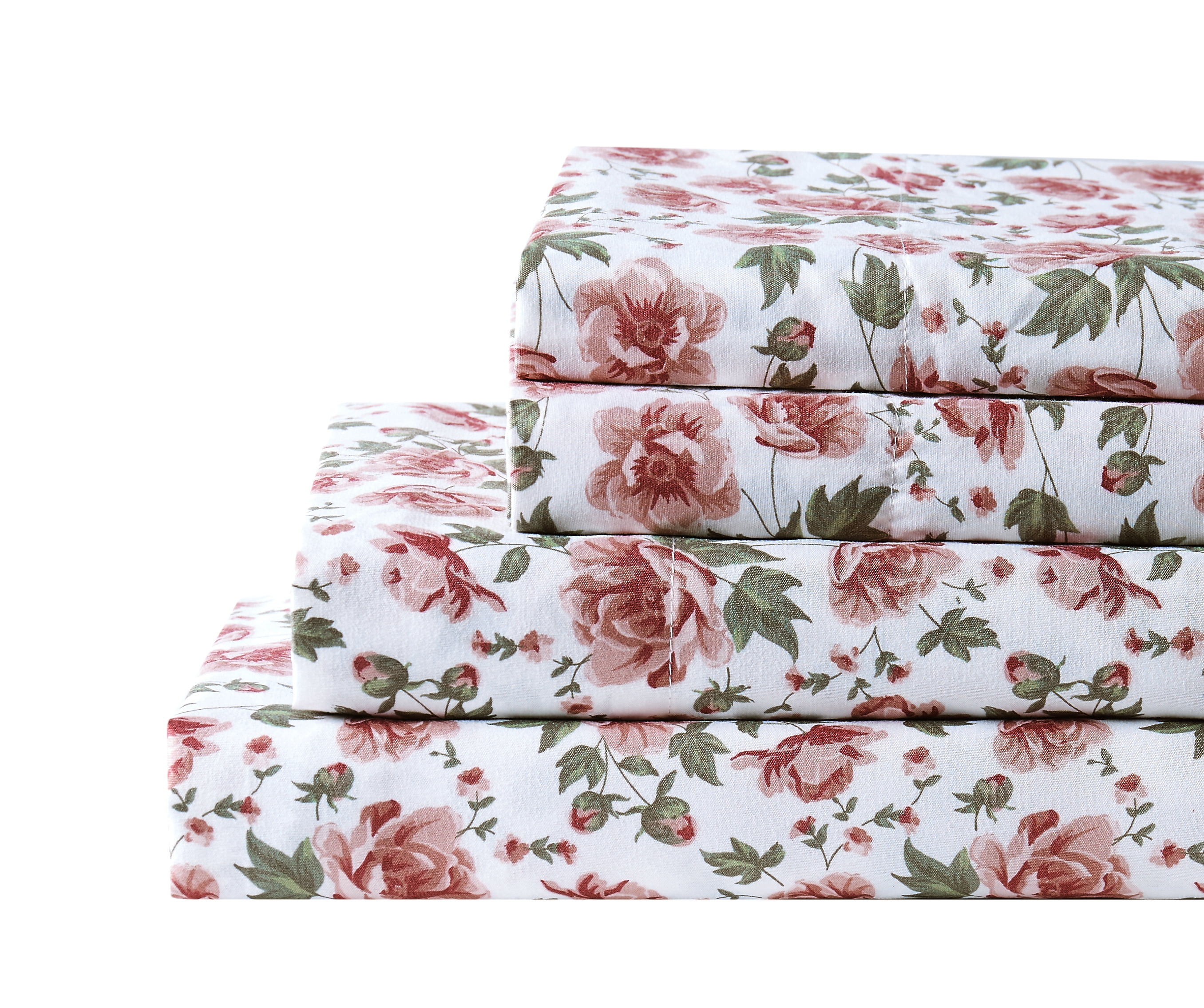Pink Roses 4-piece Sheet Set Full