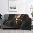 thumbnail image 2 of Balery Victorian Gentle Cat Manta de Franela con Dibujo, Lujo Ultra Suave y Cálido, Antipelusa y Resistente a las Arrugas para Cama, Sofá, Camping -40"x30", 2 of 6
