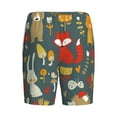 thumbnail image 4 of Rocae Cute Animal Forest for Men's Soft Sleep Pajama Shorts, Waistband and Pockets, 4 of 9