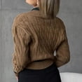 thumbnail image 5 of Fartey Cable Knit Cropped Sweaters for Women Trendy Long Sleeve V Neck Pullover Sweater Fashion Sexy Fall Sweater Y2k Soft Sweater, 5 of 7