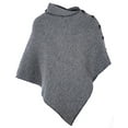 thumbnail image 5 of Aran Woollen Mills Poncho 100 % Soft Merino Wool Women`s Irish Cape with Buttons and Herringbone Pattern Made in Ireland, 5 of 6