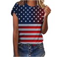 thumbnail image 2 of BRGZLK Womens 4Th Of July T-Shirts Trendy Independence Day Flag Print Tee Loose Round Neck Short Sleeves Novelty Holiday Shirt Multicolor XXL, 2 of 4