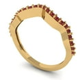 thumbnail image 2 of 0.23 ctw Wedding Band for Women - 18K Yellow Gold Natural Garnet Stackable Eternity Ring, 2 of 6