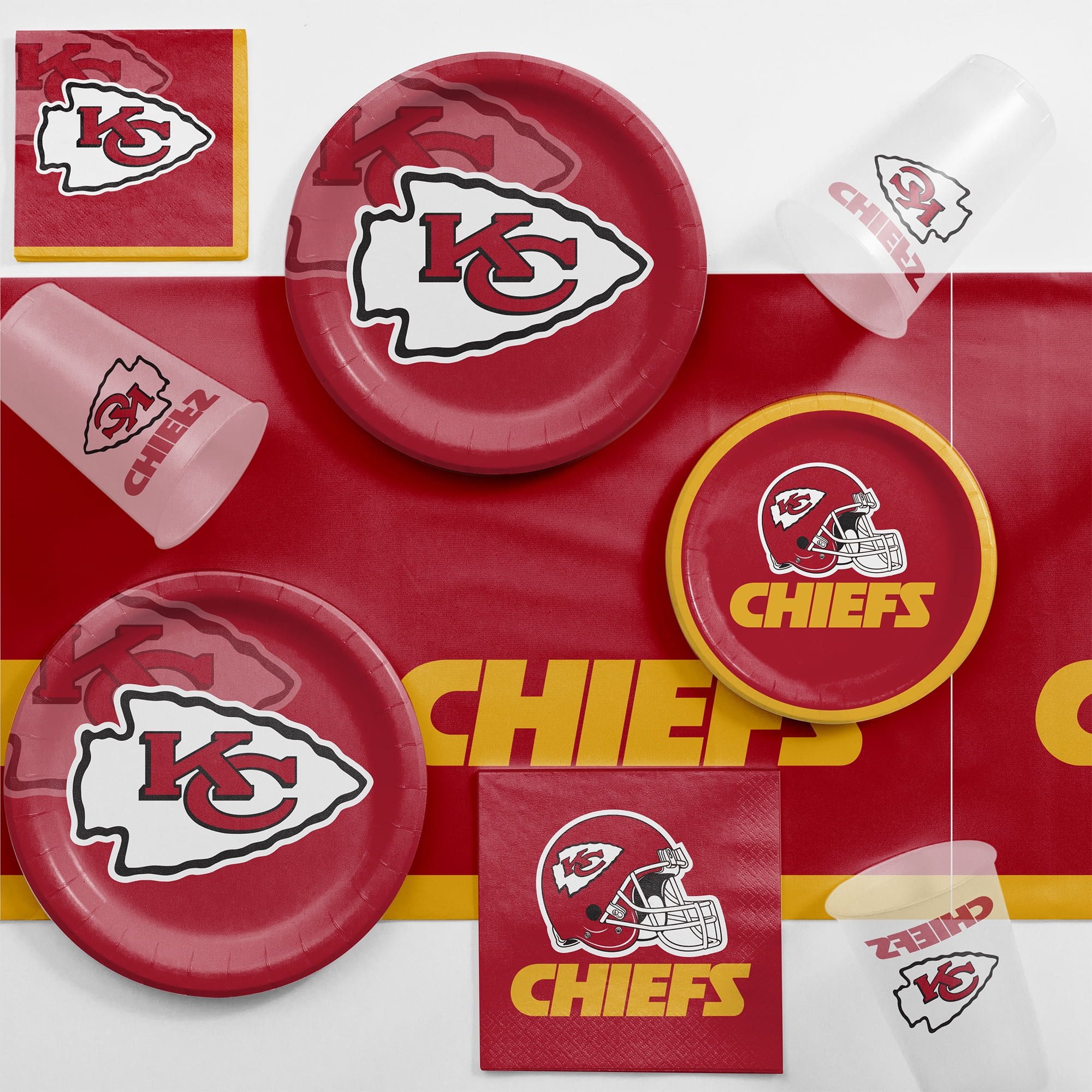 Kansas City Chiefs Game Day Party Supplies Kit For 8 Guests - Walmart.com