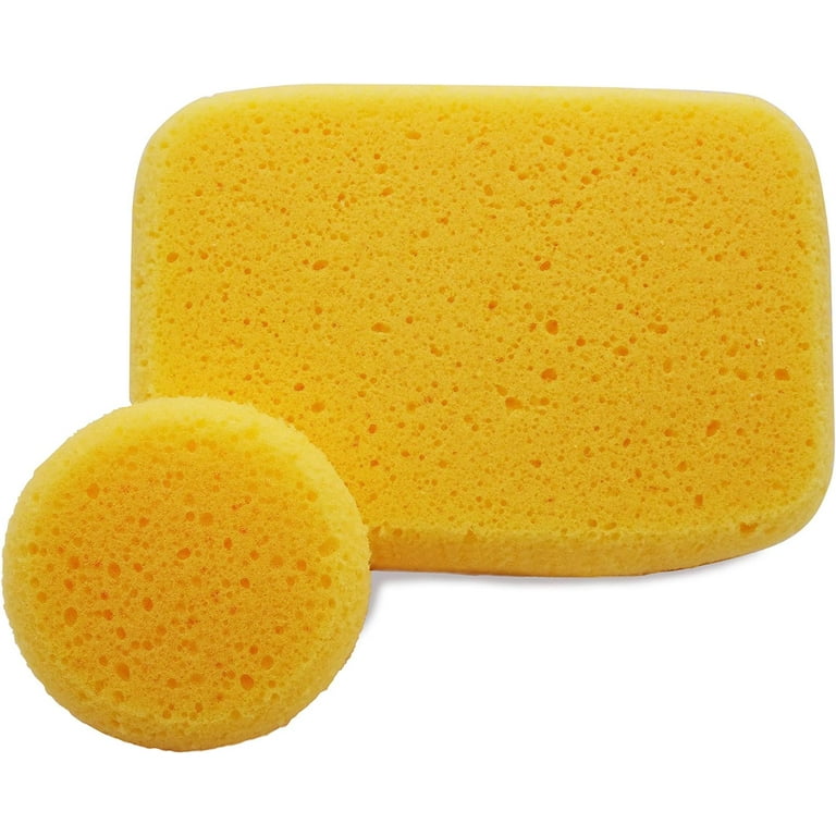 Premium Synthetic Horse Tack Sponges: 12pc Value Pack (10 Round 2.8 inch X1 inch, 2 Large 6 inchx4 inchx2 inch) with Cotton Bag, for Saddles, Bridles