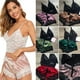 thumbnail image 3 of Conjunto de ropa de dormir para mujer, camisón de encaje informal, Sexy, Tops, pantalones cortos, picardías, ropa interior para mujer, 1 Set, 3 of 4