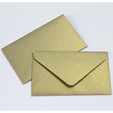 Wedding Favor Envelopes Mini Envelopes for $1 State Lottery Tickets Gift Cards - Qty 25 - Metallic Gold- 2.5