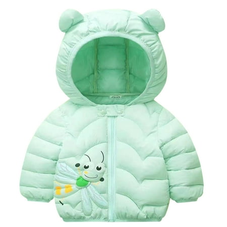 

Youmylove Toddler Boys Girls Winter Windproof Cartoon Bee Printed Bear Ears Hooded Coat Jacket Kids Warm Outerwear Children Clothing