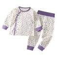 thumbnail image 3 of Emitonse Toddler Girls Clothes Toddler Pajama Set Long Sleeve Top For Toddlers Purple,Size 1-2 Years, 3 of 7