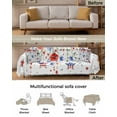 thumbnail image 3 of 4th of July Patriotic Flower Sofa Covers for 3 Cushion,Washable Couch Cover for Sectional Sofa Slipcovers with Tassel,Stripes Stars Flag Red Blue Loveseat Covers Futon Cover Throw Blanket 71x118, 3 of 8