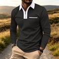 thumbnail image 6 of Lumtrix Men's Polo Shirts 1/2 Zip Long Sleeve Classic T-Shirts Casual Golf Shirts Stylish Collared Tee Dark Gray L, 6 of 10