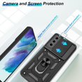 thumbnail image 2 of for Samsung Galaxy S21 FE Case with HD Screen Protector, Heavy Duty Shockproof with 360 ° Rotation Metal Kickstand [Military Grade] Protective Case for Galaxy S21 FE 5G, Black, 2 of 7