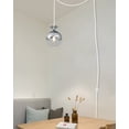 thumbnail image 4 of Kiven Plug-in Pendant with Dimmable Light Cord (15ft), Glass Shade Hanging Office Pendant, Bulb Not Included - 1 Piece (White), 4 of 6