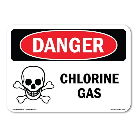 OSHA Danger Sign - Chlorine Gas | Decal | Protect Your Business, Construction Site, Warehouse & Shop Area |  Made in The USA
