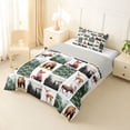 thumbnail image 2 of Manfei Woodland Fox Grid Twin Comforter Sets,Green Check Pine Bedding Set,Light Gray Reversible,2-Piece,1 Comforter and 1 Pillowcase, 2 of 7