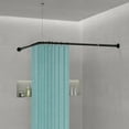 thumbnail image 6 of Corner Shower Curtain Rod L Shaped, Curved Shower Rod, Adjustable Shower Rods for Bathroom,24.4-37x 55.5-68.5inch Steels Drilling Shower Curtain Rods Heavy Duty, for Bathroom Tub Dressing Room, 6 of 12