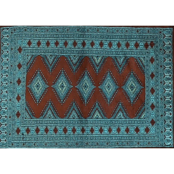 Ahgly Company Indoor Rectangle Persian Light Blue Traditional Area Rugs, 5' x 7'