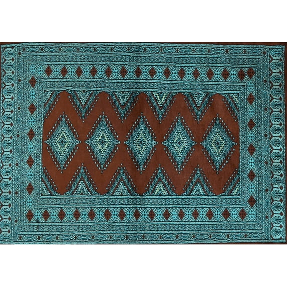 Ahgly Company Indoor Rectangle Persian Light Blue Traditional Area Rugs, 8' x 12'