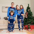 thumbnail image 2 of Traje familiar navideño con estampado de copos de nieve y letras nuevas de Europa y Estados Unidos, ropa de hogar de manga larga para vacaciones para niños, 2 of 4