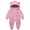 Pink, variant on Birthday First Girl Baby Boy Girl Hooded Snowsuit Winter Warm Clothes Coat Jumpsuit Toddler Outfit, Size 3-6 Months