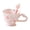 Pink, variant on Zjdatm Flower Ceramic Coffee Mug, Mom's Day Sakura Tea Cup Gift, Cherry Blossom Mugs with Spoon & Heart Handle for Birthday Thanksgiving Christmas Gifts
