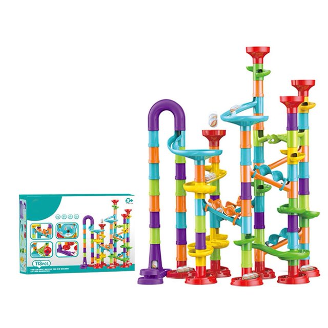 Blocs de construction à billes, labyrinthe stéréoscopique coloré, jouets empilables pour l'éducation précoce des tout-petits