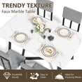 thumbnail image 3 of Legahome Dining Table Set for 4, Modern 5-Piece Faux Marble Dining Set, Compact Rectangle Kitchen Table and Chairs Set for Couples, Small Families,White Tabletop + Gray Linen Chairs, 3 of 8