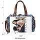 thumbnail image 3 of Bolso tipo barril Dasein para mujer, piel vegana suave, color azul vaquero, 3 of 6