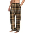 thumbnail image 6 of Logiee khaki coffee plaid Print Pajama Pants for Men,Men’s Pajama Bottoms,Mens PJ Pants with Pockets & Button Fly-Large, 6 of 6