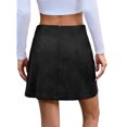 thumbnail image 2 of Women Corduroy Mini Skirt Casual High Waist Spring Work Short Skirt, 2 of 3