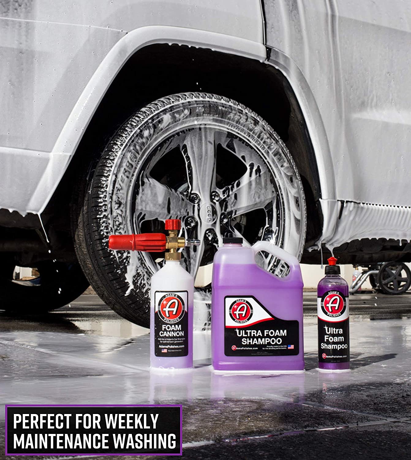 Adam's Ultra Foam Shampoo 16oz - Our Most Sudsy Car Shampoo Formula Ever -  pH Neutral Formula for Safe, Spot Free Cleaning - Ultra Slick Formula That  Wont Scratch or Leave Water