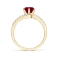 thumbnail image 2 of ANGARA Natural Prong-Set 1.4 ct Ruby Bypass Ring with Diamond Accents in 14K Yellow Gold for Women (Size-7mm) | July Birthstone, Birthday, Anniversary, Jewelry Gift for Women | Natural Ruby Ring, 2 of 8