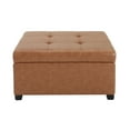 thumbnail image 6 of GDF Studio Tan PU Storage Ottoman Bench with Dark Birch Legs, 6 of 6