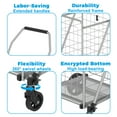 thumbnail image 4 of Hand Trucks Shopping Cart with Shelf,Grocery Cart on Wheels, Foldable Utility Shopping Carts with Double Basket and 360° Rolling Swivel Wheels for Groceries Laundry,Grey,Platform Dollies, 4 of 11